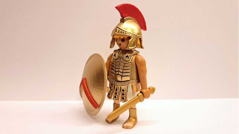 Playmobil Custom Gold Ancient Greek Spartan Warrior #3