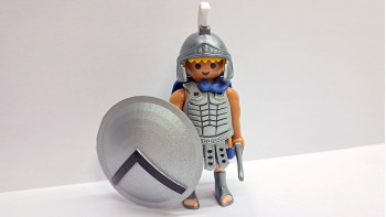 Playmobil Custom Silver Ancient Greek Spartan Warrior #6