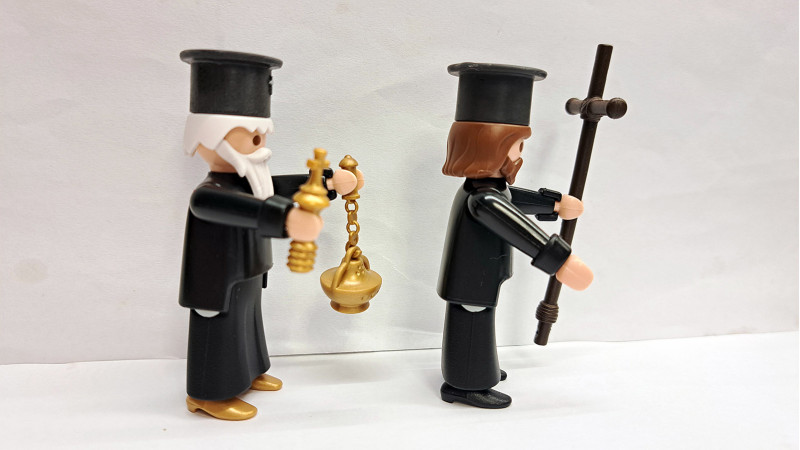 Custom Playmobil 2x Greek Orthodox Priests #1