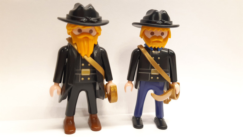 2x Playmobil Custom Western ACW Southern/Northern Soldiers Generals