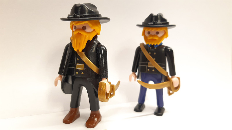 2x Playmobil Custom Western ACW Southern/Northern Soldiers Generals
