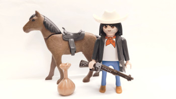 Playmobil Custom Western Figure with horse #2