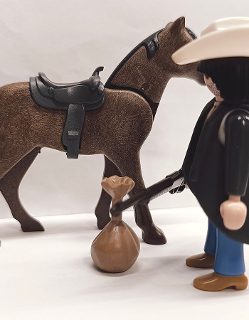 Playmobil Custom Western Figure with horse #2