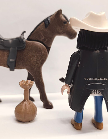 Playmobil Custom Western Figure with horse #2