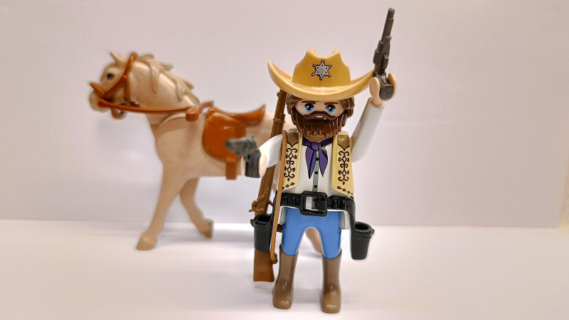 Playmobil Custom Western Cowboy Sheriff with horse Playmobil Custom Western Cowboy Sheriff with horse