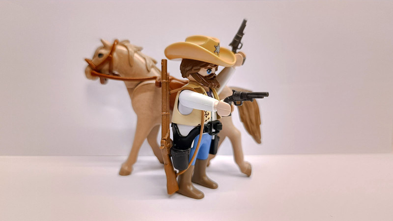 Playmobil Custom Western Cowboy Sheriff with horse Playmobil Custom Western Cowboy Sheriff with horse