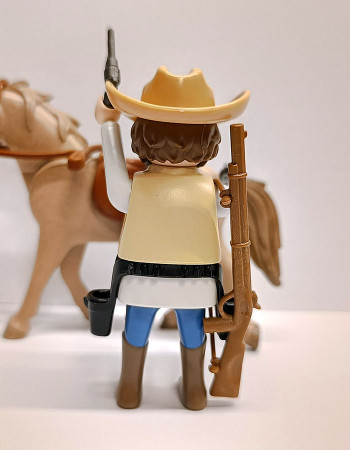 Playmobil Custom Western Cowboy Sheriff with horse Playmobil Custom Western Cowboy Sheriff with horse