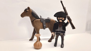 Playmobil Custom Western Figure with horse #1