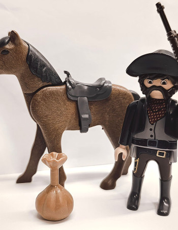 Playmobil Custom Western Figure with horse #1