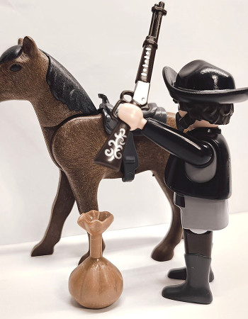 Playmobil Custom Western Figure with horse #1