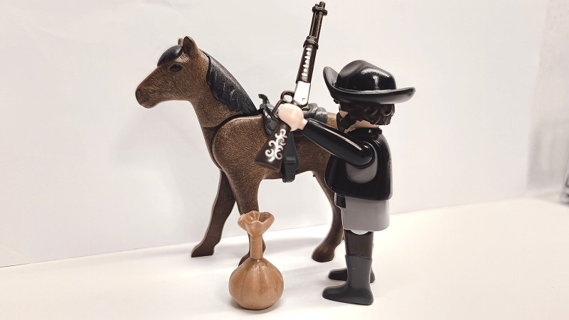 Playmobil Custom Western Figure with horse #1