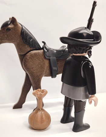 Playmobil Custom Western Figure with horse #1