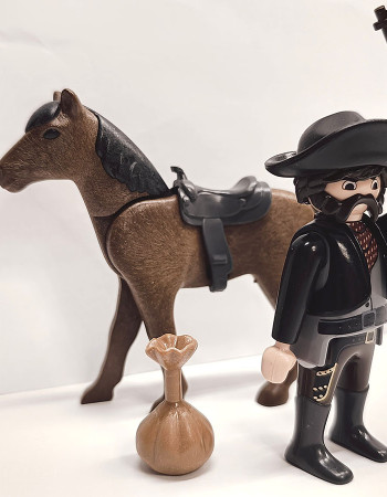 Playmobil Custom Western Figure with horse #1