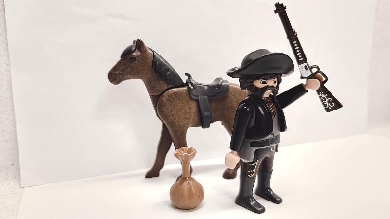Playmobil Custom Western Figure with horse #1
