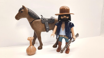 Playmobil Custom Western Figure with horse #3 