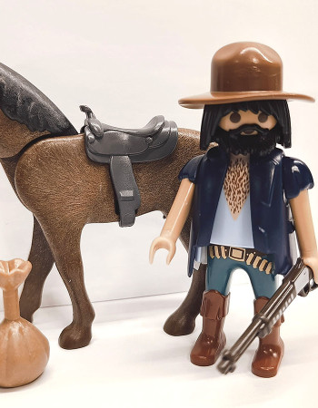 Playmobil Custom Western Figure with horse #3 Playmobil Custom Western Figure with horse #3