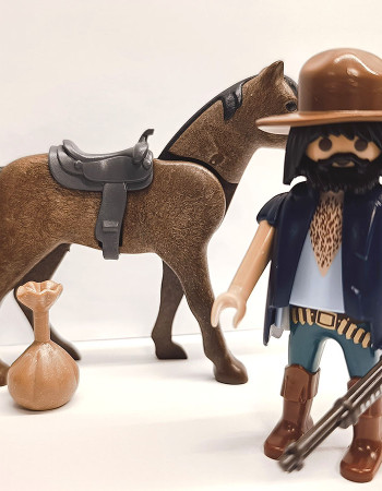 Playmobil Custom Western Figure with horse #3 Playmobil Custom Western Figure with horse #3