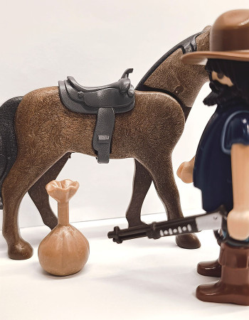 Playmobil Custom Western Figure with horse #3 Playmobil Custom Western Figure with horse #3