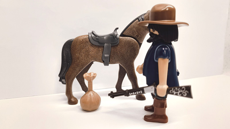 Playmobil Custom Western Figure with horse #3 Playmobil Custom Western Figure with horse #3
