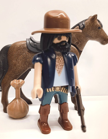 Playmobil Custom Western Figure with horse #3 Playmobil Custom Western Figure with horse #3