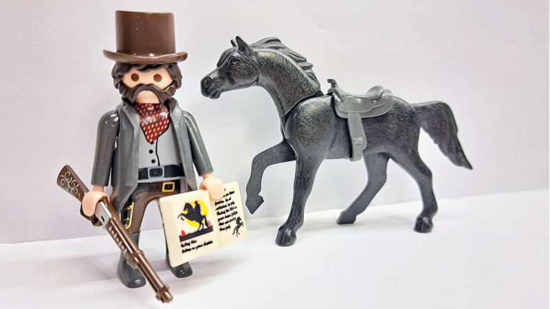 Playmobil Custom Western Cowboy with horse #1 Playmobil Custom Western Cowboy with horse #1