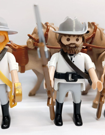 Playmobil Western Cowboys ACW 3 Southern soldiers with horses