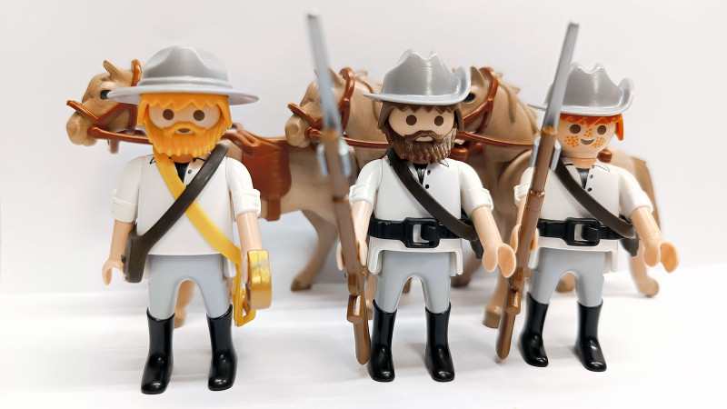 Playmobil Western Cowboys ACW 3 Southern soldiers with horses