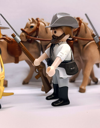 Playmobil Western Cowboys ACW 3 Southern soldiers with horses