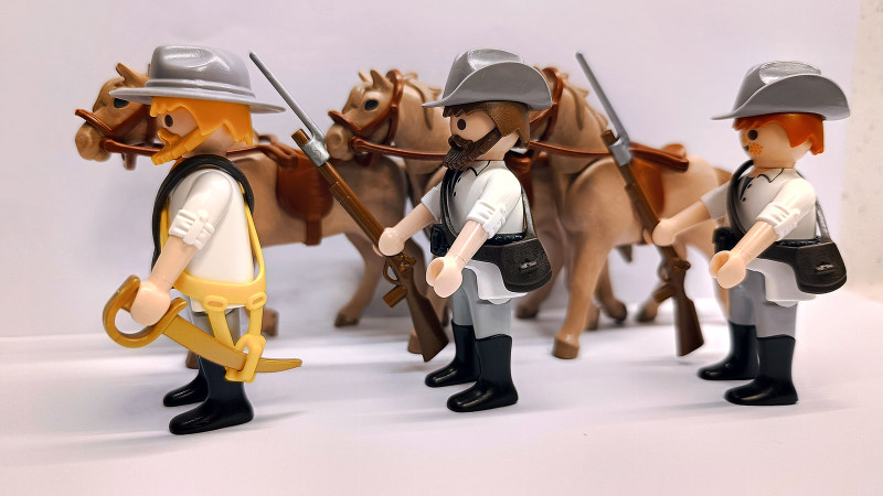 Playmobil Western Cowboys ACW 3 Southern soldiers with horses