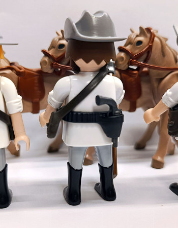 Playmobil Western Cowboys ACW 3 Southern soldiers with horses