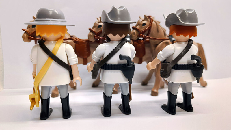 Playmobil Western Cowboys ACW 3 Southern soldiers with horses
