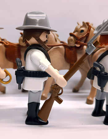 Playmobil Western Cowboys ACW 3 Southern soldiers with horses