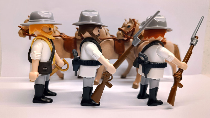 Playmobil Western Cowboys ACW 3 Southern soldiers with horses