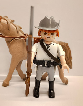 Playmobil Western Cowboy ACW Southern Soldier with horse #2