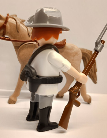 Playmobil Western Cowboy ACW Southern Soldier with horse #2
