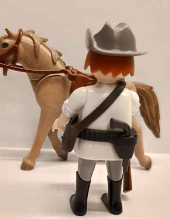Playmobil Western Cowboy ACW Southern Soldier with horse #2
