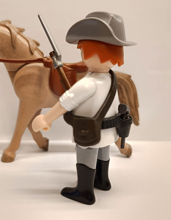 Playmobil Western Cowboy ACW Southern Soldier with horse #2