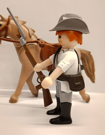 Playmobil Western Cowboy ACW Southern Soldier with horse #2
