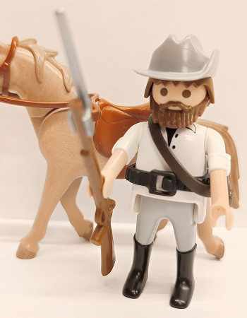 Playmobil Western Cowboy ACW Southern Soldier with horse #3