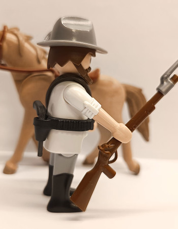 Playmobil Western Cowboy ACW Southern Soldier with horse #3
